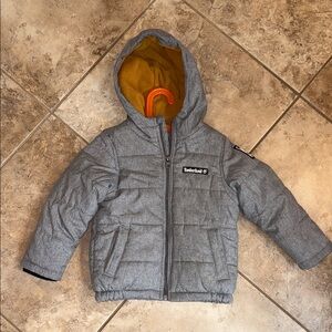 Toddler Boy’s Timberland Gray Puffer Jacket with Hood